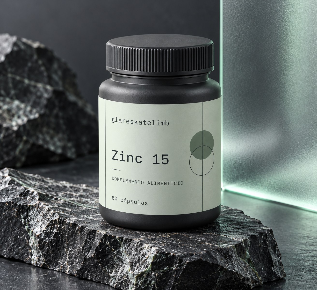 Segundo ángulo del mismo envase glareskatelimb Zinc 15